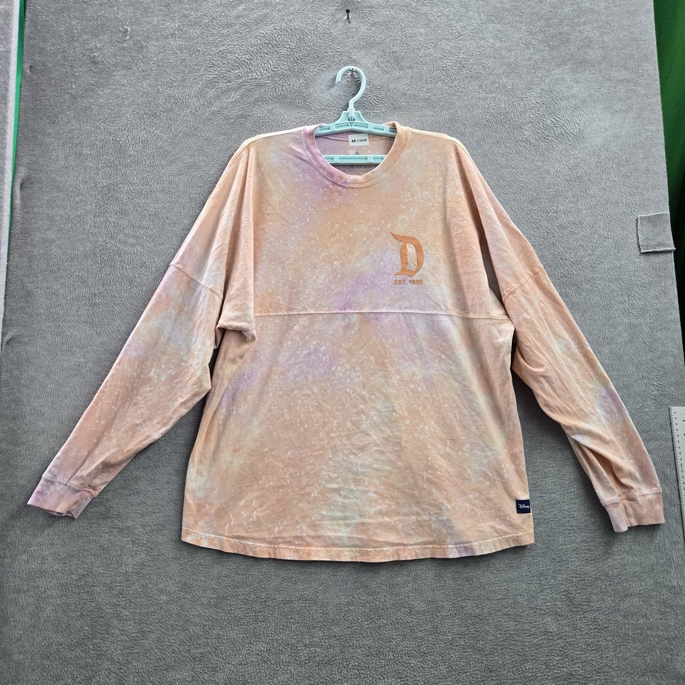 Disney Women Top XL Peach Tie Dye Disneyland Resort Spirit Jersey Logo